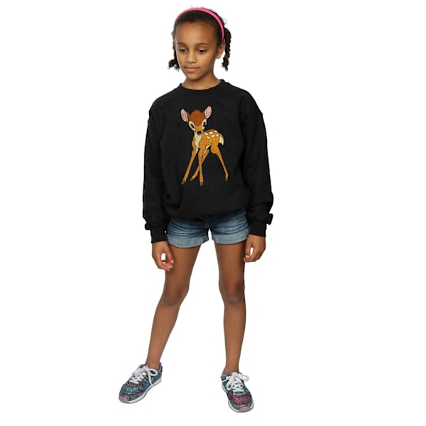 Bambi Girls Classic Cotton Sweatshirt 5-6 år Svart Black 5-6 Years