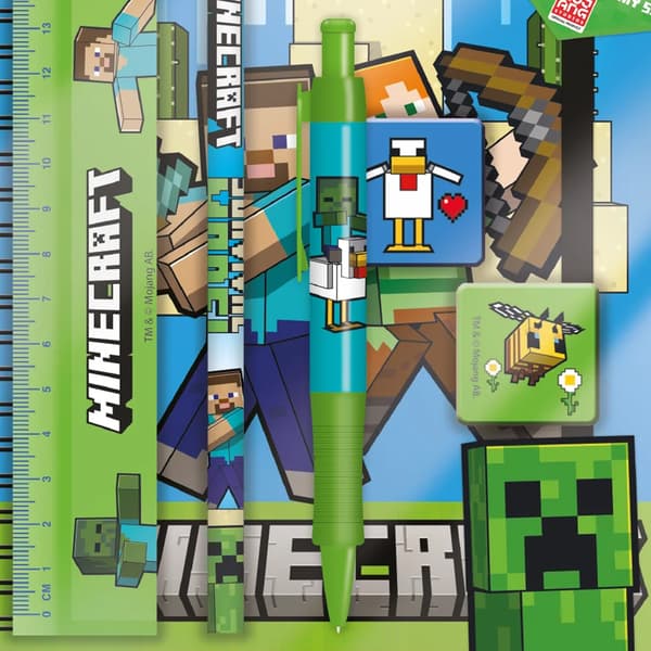 Minecraft Classic A5 Bumper Pappersset One Size Blå/Grön Blue/Green One Size