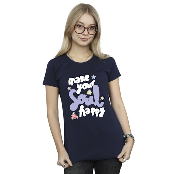 Disney Dam/Kvinnor Den Lilla Sjöjungfrun Happy Bomull T-shirt XL Navy Blue XL