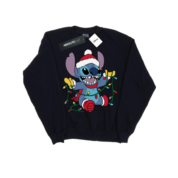 Disney Boys Lilo And Stitch Christmas Lights Sweatshirt 9-11 Ye Navy Blue 9-11 Years
