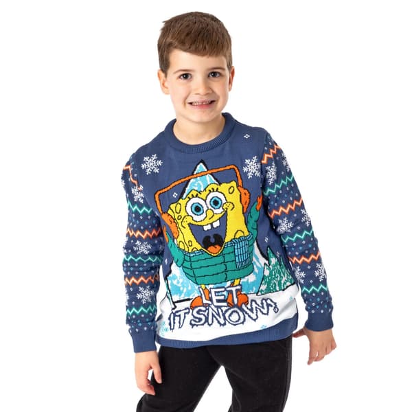 SpongeBob SquarePants Barn/Barn Let It Snow Stickad Jumper Multicoloured 11-12 Years