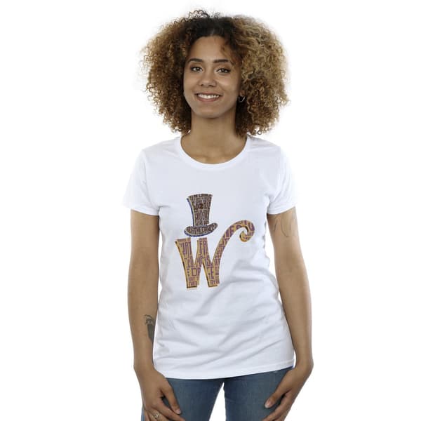 Willy Wonka Dam/Dam W Logotyp Hatt Bomull T-shirt L Vit White L
