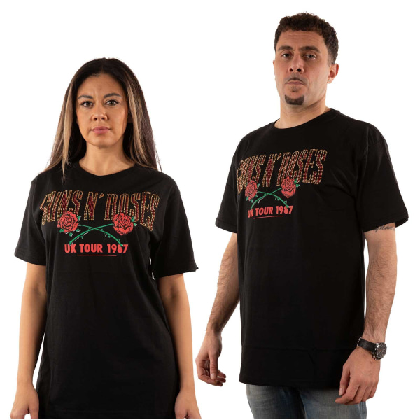 Guns N Roses Unisex Vuxen 87 Tour Utsmyckad T-shirt L Svart Black L