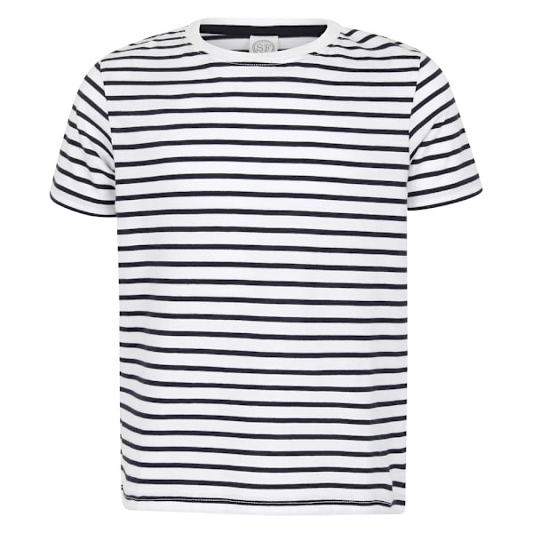 SF Minni Barn/Barn Striped T-Shirt 11-12 År Vit/Oxfor White/Oxford Navy 11-12 Years