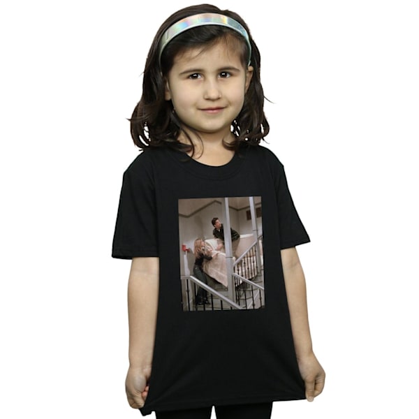 Friends Girls Sofa Stairs Foto Bomull T-shirt 9-11 År Svart Black 9-11 Years