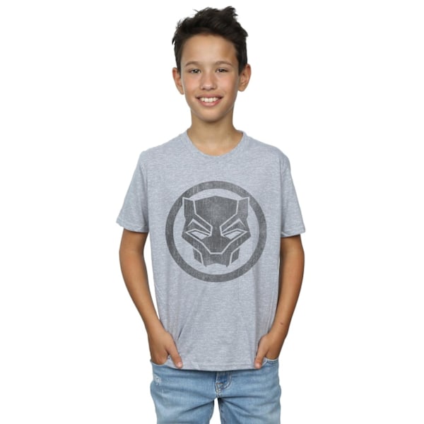 Marvel Boys Black Panther Distressed Icon T-Shirt 5-6 år Spo Sports Grey 5-6 Years