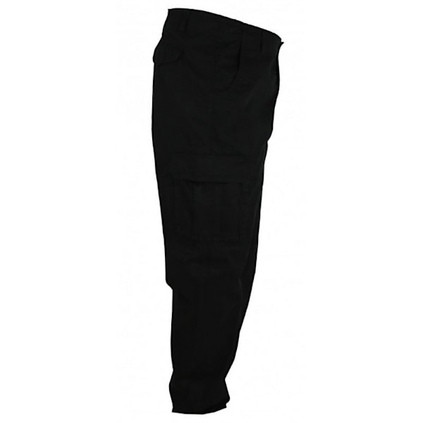 Duke Herr D555 Robert Peached Washed Cargo Trousers 50R Svart Black 50R