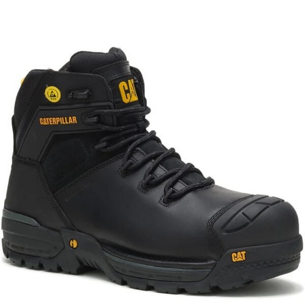 Caterpillar Mens Excavator Grain Leather Safety Boots 11 UK Bla Black 11 UK