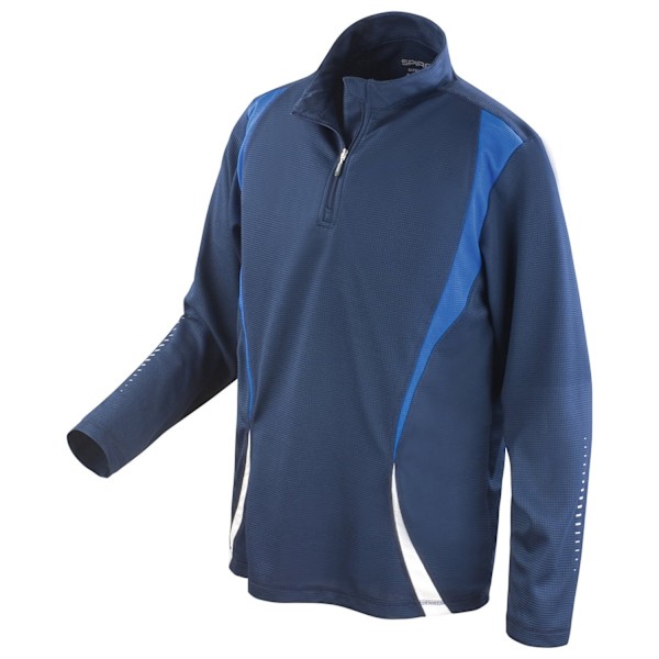 Spiro Unisex Adult Trial Zip Neck Training Top M Marinblå/Kunglig Blå Navy/Royal Blue/White M