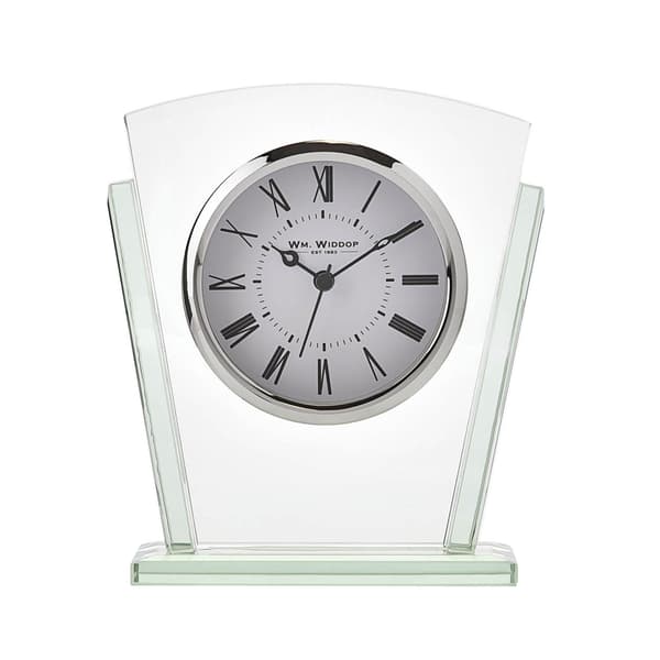 Wm.Widdop 2-lagers Silver Bezel Glas Mantel Klocka One Size Gl Glass One Size