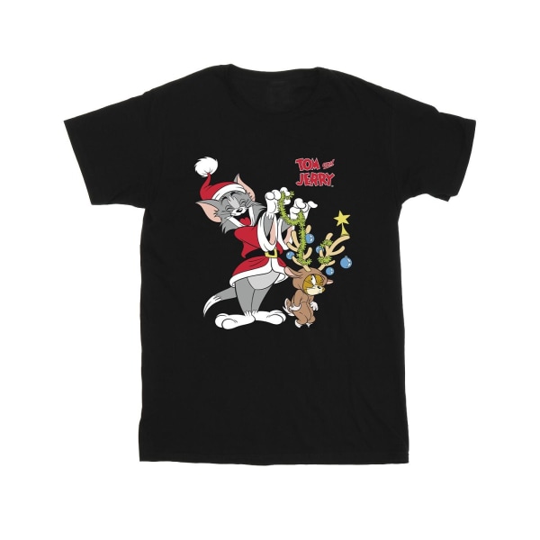 Tom & Jerry Girls Jul Ren T-shirt i Bomull 9-11 År Black 9-11 Years