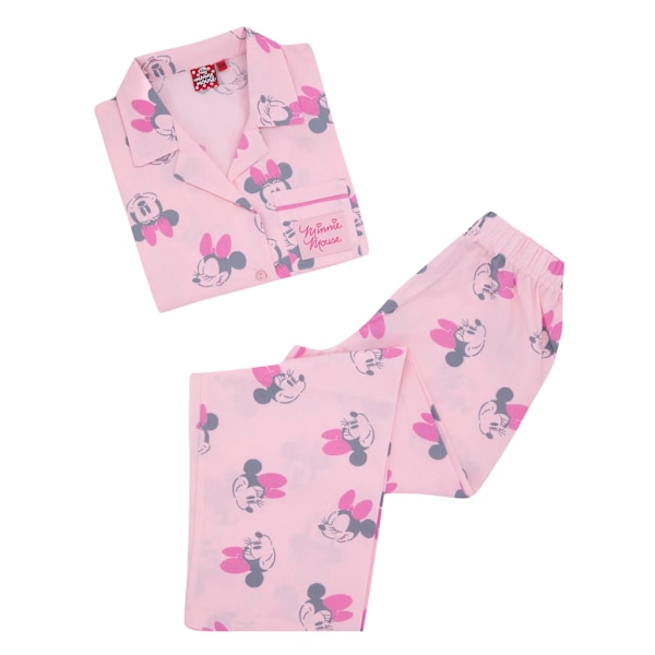 Disney Girls Minnie Mouse Kortärmad Pyjamas Set 7-8 År Rosa Pink 7-8 Years