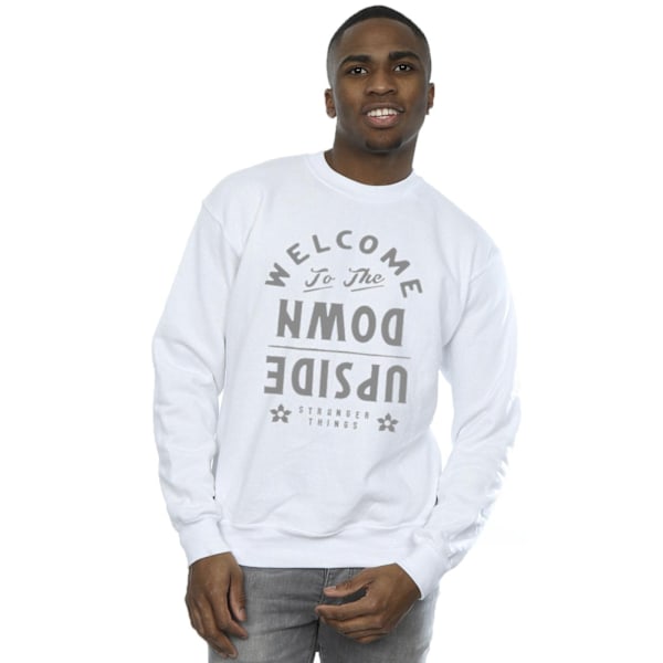 Netflix Herr Stranger Things Välkommen Till Upside Down Sweatshirt White 5XL