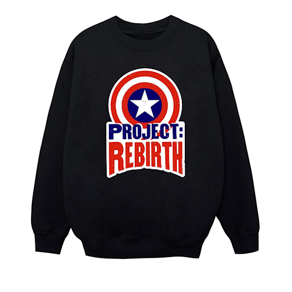 Marvel Girls Captain America Project Rebirth Sweatshirt 7-8 år Black 7-8 Years