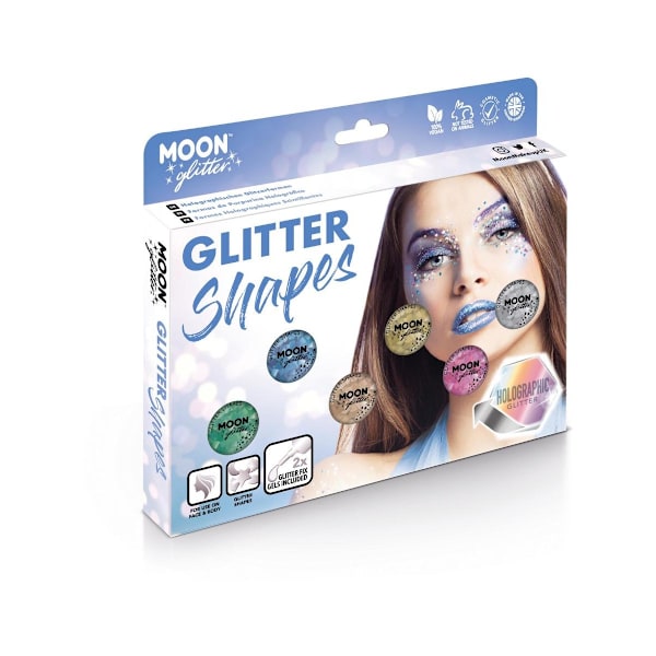Moon Glitter Holografiska Glitterformer Set One Size Flerfärgad Multicoloured One Size