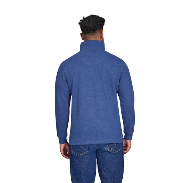 Raging Bull Herrarnas Klassiska Franska Ribb-Tröja med Kvartssnitt 3XL Denim Denim 3XL