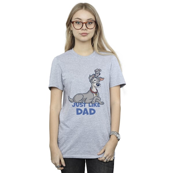 Disney Dam/Kvinnor Lady Och Lufsen Precis Som Pappa Bomull Pojkvän T-Shirt L Sports Grå Sports Grey L