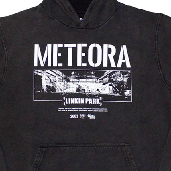 Linkin Park Unisex Vuxen Meteora Väggkonst Sten Tvättad Tröja Charcoal Grey L
