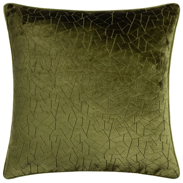 Hoem Malans Piped Velvet Kuddfodral 45cm x 45cm Oliv Olive 45cm x 45cm