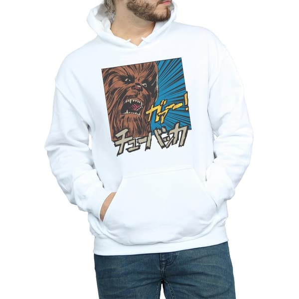 Star Wars Herr Chewbacca Roar Pop Art Hoodie M Vit White M