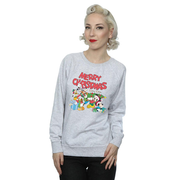 Disney Womens/Ladies Mickey And Friends Winter Wishes Sweatshirt Sports Grey XL