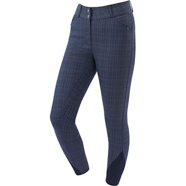 Dublin Womens/Ladies Pro Form Gel Full Seat Breeches 24in Navy Navy Plaid 24in