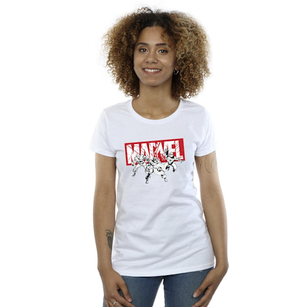 Marvel Comics Hjältegrupp Bomull T-shirt M Vit White M