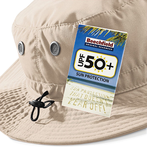 Beechfield Summer Cargo Bucket Hat / Huvudbonad (UPF50-skydd Stone One Size