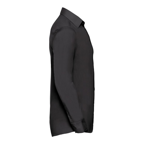 Russell Collection Herr Poplin Skräddarsydd Långärmad Skjorta 4XL Black 4XL