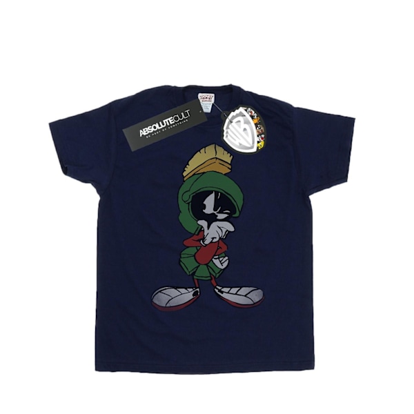 Looney Tunes Girls Marvin The Martian Pose Bomull T-shirt 7-8 år Navy Blue 7-8 Years