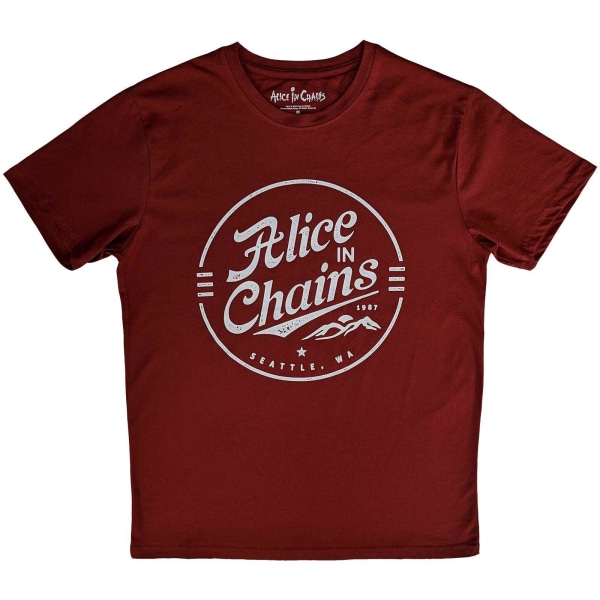 Alice In Chains Unisex Adult Circle Emblem T-Shirt L Röd Red L