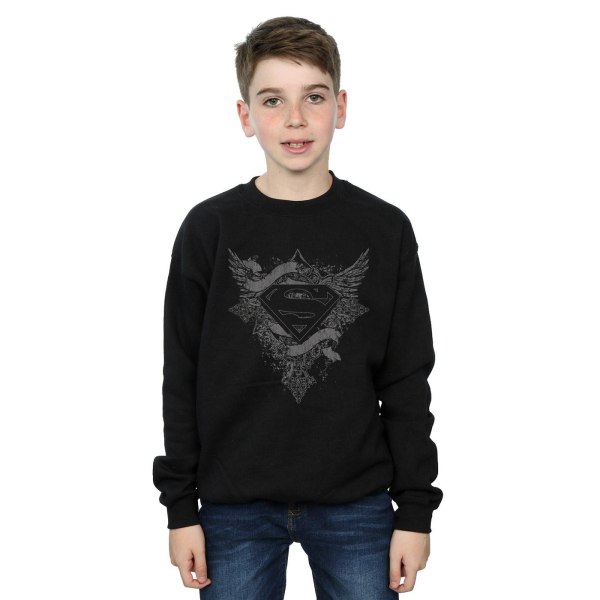 DC Comics Boys Superman Wings Logo Sweatshirt 5-6 år Svart Black 5-6 Years