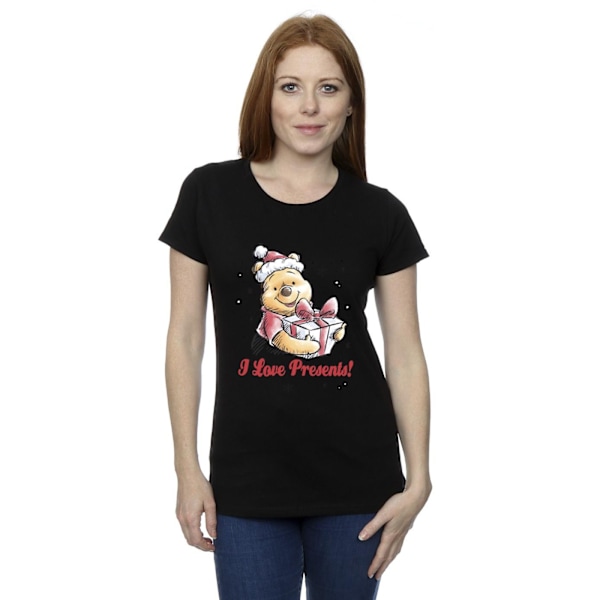 Disney Dam/Kvinnor Nalle Puh Kärlek Presenter Bomull T-shirt Black XL