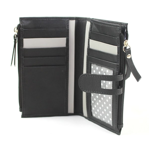 Eastern Counties Leather Dam/Dam Ottilie Läderplånbok På Black/Grey One Size