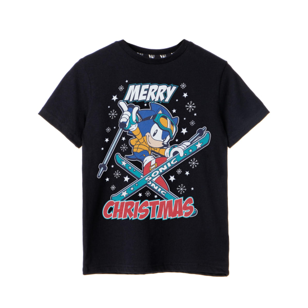 Sonic The Hedgehog Boys Merry Christmas T-shirt 5-6 år Svart Black 5-6 Years