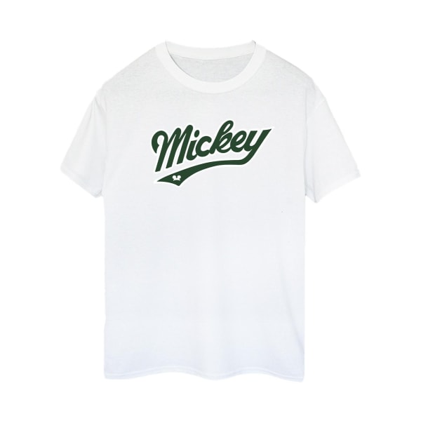 Disney Mickey Mouse Fet T-shirt för pojkvän i bomull för damer/damer White S