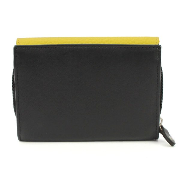 Eastern Counties Leather Una Colour Block Läderplånbok One Size Black/Ochre One Size