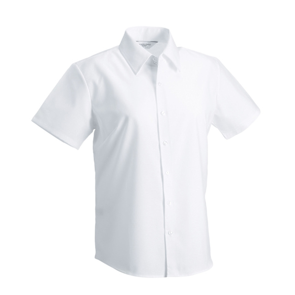 Russell Collection Dam/Kvinnors Oxford Skräddarsydd Kortärmad White 14 UK