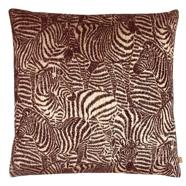 Kai Hector Jacquard Zebra Kuddeöverdrag En Storlek Jordbrun Earth Brown One Size