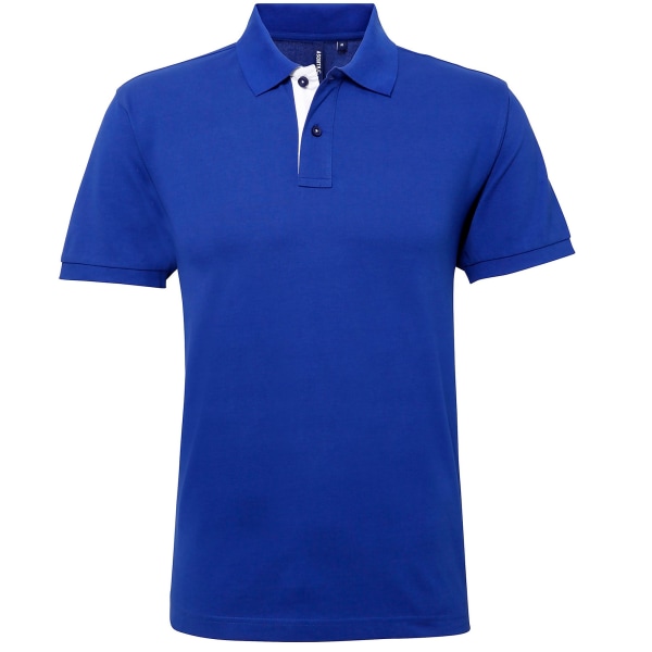 Asquith & Fox Herr Classic Fit Contrast Polo Shirt S Royal/ Whi Royal/ White S