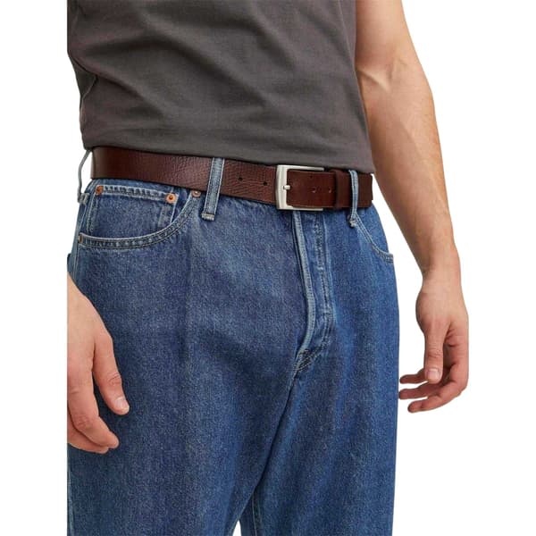 Jack And Jones Herr Läder Metallspänne Bälte 95cm Brun Sten Brown Stone 95cm