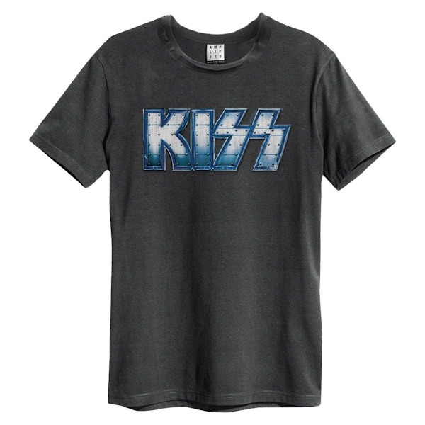 Amplified Unisex Vuxen Distressed Kiss T-shirt 3XL Kol Charcoal 3XL