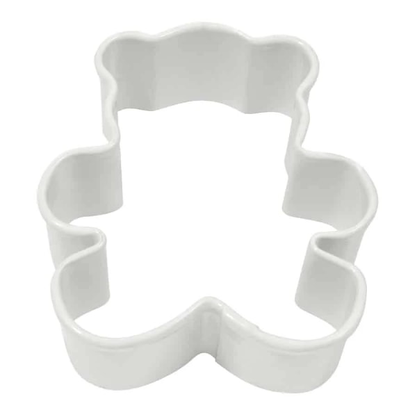 Anniversary House Teddy Bear Poly-Resin Coated Cookie Cutter På White One Size