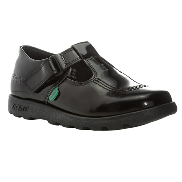 Kickers Flickor Fragma Lackläder T-Bar Skor 4 UK Svart Black 4 UK