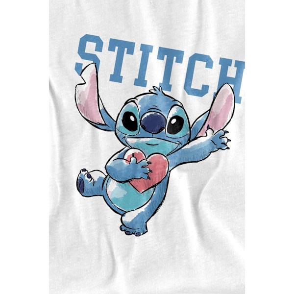 Lilo & Stitch Barn/Kids Clutching Hearts T-shirt 12-13 år White 12-13 Years