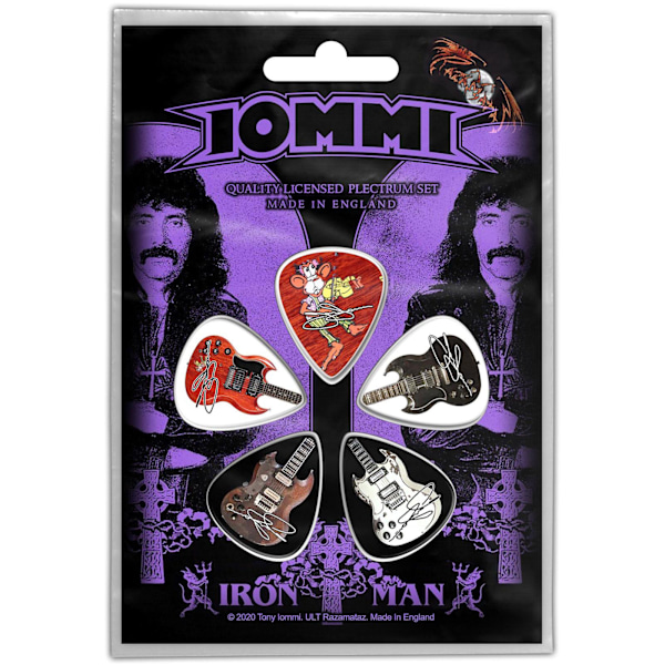 Tony Iommi Iron Man Plectrum (5-pack) En Storlek Flerfärgad Multicoloured One Size