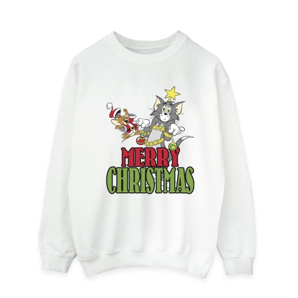 Tom And Jerry Herr Merry Christmas Baubles Sweatshirt XXL Vit White XXL