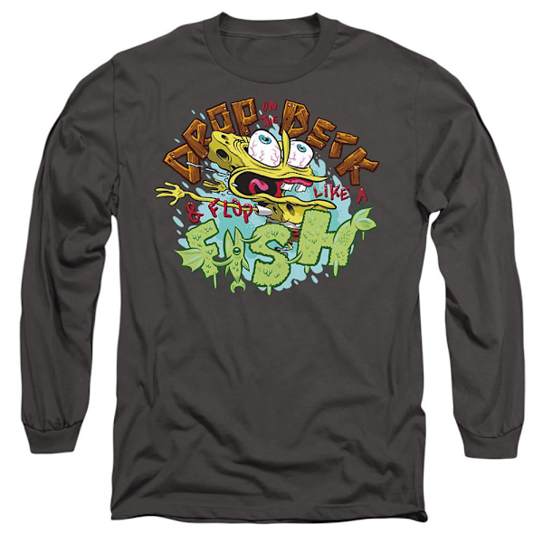 SvampBob Fyrkant Unisex Vuxen Drop And Flop T-Shirt XXL Ch Charcoal XXL