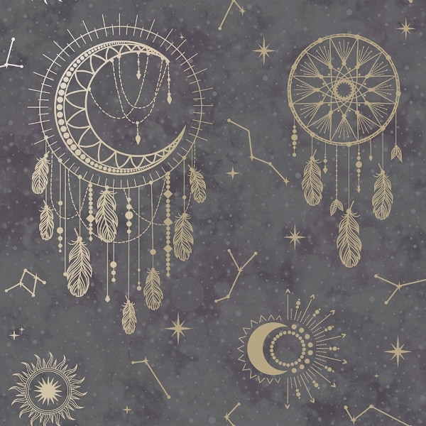 Holden Décor Dreamcatcher Tapet 10m x 53cm Svart/Guld Black/Gold 10m x 53cm