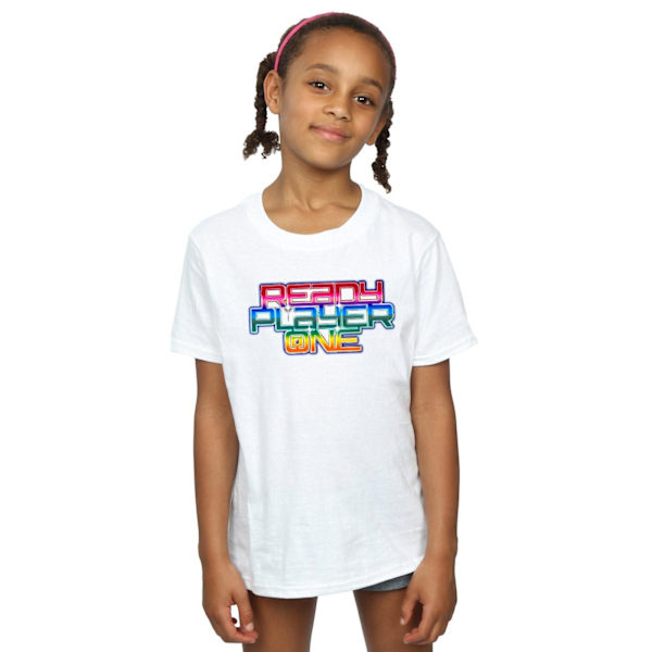 Ready Player One T-shirt i bomull med regnbågslogga för flickor 9-11 år W White 9-11 Years